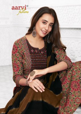 Aarvi launch Ajrakh Vol 2 pure cotton printed Kurti Pant With Dupatta catalogue Aarvi fashion