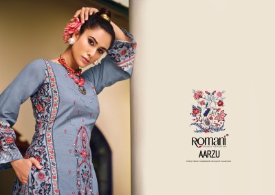 Aarzu by Romani soft cotton digital printed embroidered Pakistani suit catalogue at amaviexpo   pakistani suit catalogs