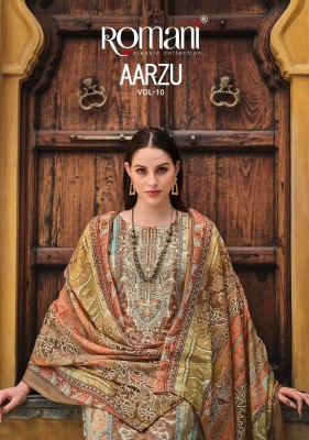 Aarzu vol 1o by romani Premium Soft Cotton HEavy Embroidered  dress material collection wholesale catalogs