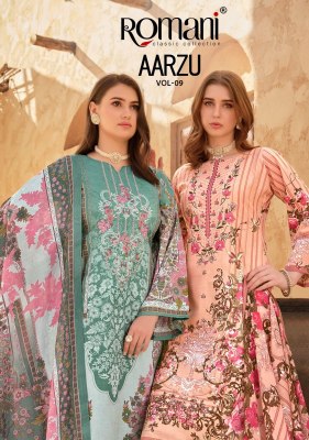 Aarzu vol 9 by Romani Premium Soft digital printed unstitched wholesale price 