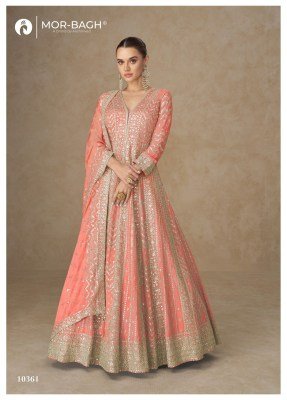 Aashirwad Creation Anarkali Premium Chinon Silk Top And Dupatta Wholesale Product fancy Anarkali suit catalogs