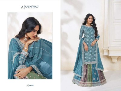 Aashirwad Creation Colors Premium Chinnon Party Wear Readymade Salwar Kameez catalogue supplier  kurtis catalogs