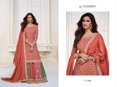 Aashirwad Creation Colors Premium Chinnon Party Wear Readymade Salwar Kameez catalogue supplier  kurtis catalogs