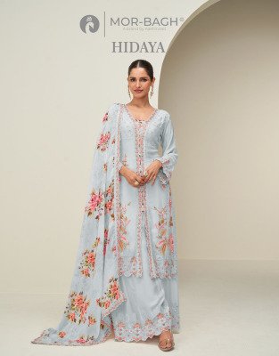 Aashirwad Creation Hidaya Free Size Stitched Set in Premium Chinon Silk Kurti Pant With Dupataa Wholesale kurti pant with dupatta Catalogs
