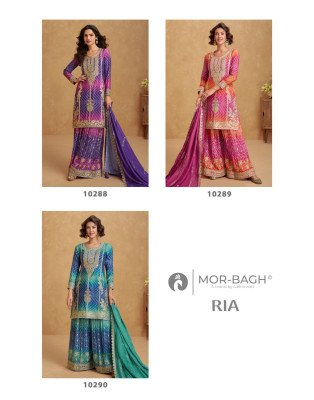 Aashirwad Creation Ria Premium Chinnon Silk Top, Palazzo And Dupatta Wholesale kurtis catalogs