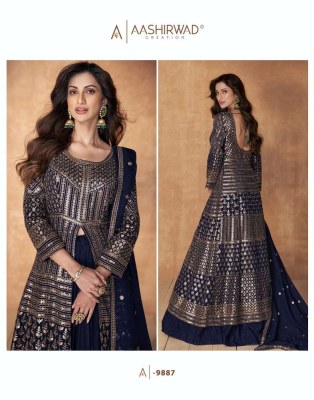 Aashirwad Creation Sequence Design No 9886 to 9889 Series Readymade Party Wear Dress Buy Online Shopping  readymade suit catalogs