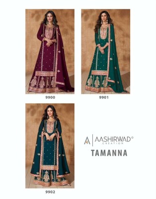 Aashirwad Creation Tamanna Design No 9900 to 9902 Premium Collection Readymade Salwar suits wholesale rate  readymade suit catalogs