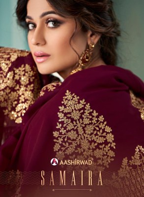 Aashirwad by samaira fancy real georgette readymade gown dress catalogue at wholesale  Aashirwad Creation 