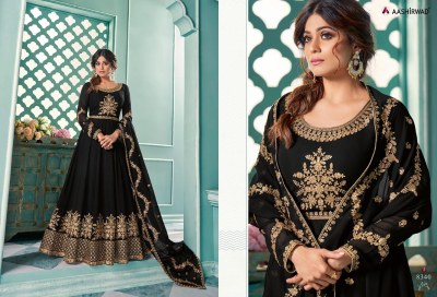 Aashirwad by samaira fancy real georgette readymade gown dress catalogue at wholesale  readymade suit catalogs