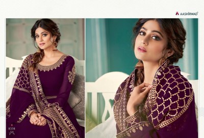 Aashirwad by samaira fancy real georgette readymade gown dress catalogue at wholesale  readymade suit catalogs