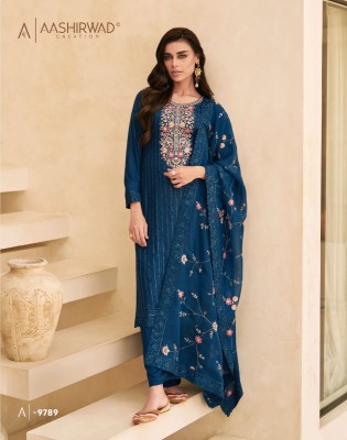 Aashirwad creation by Aafreen doll silk unstitched  suit catalogue at low rate salwar kameez catalogs