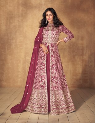 Aashirwad creation by Mahira designer embroidered premium gown with dupatta and skirt catalogue at low rate gown catalogs