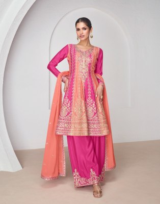 Aashirwad creation by Suhana premium silk embroidered fancy sharara suit catalogue at low rate fancy sharara suit Catalogs