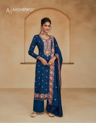 Aashirwad creation by Ziana premium silk readymade suit pant and dupatta catalogue at wholesale price Aashirwad Creation 