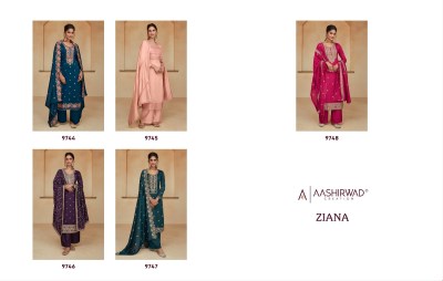 Aashirwad creation by Ziana premium silk readymade suit pant and dupatta catalogue at wholesale price readymade suit catalogs