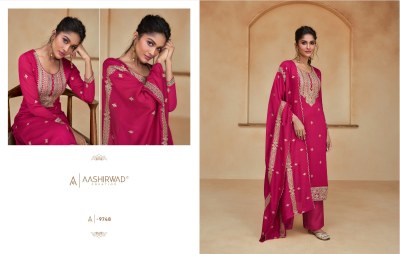 Aashirwad creation by Ziana premium silk readymade suit pant and dupatta catalogue at wholesale price readymade suit catalogs