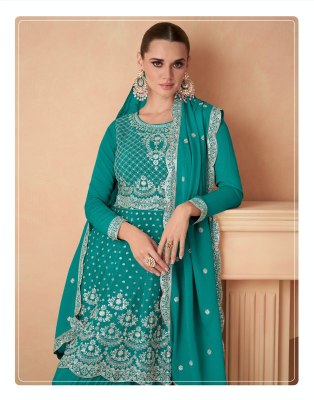 Aashirwad creation by aahana gold premium chinon silk fancy sharara suit catalogue at low rate readymade suit catalogs