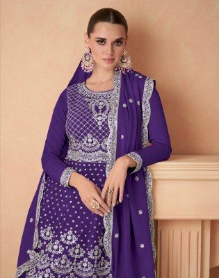 Aashirwad creation by aahana gold premium chinon silk fancy sharara suit catalogue at low rate readymade suit catalogs