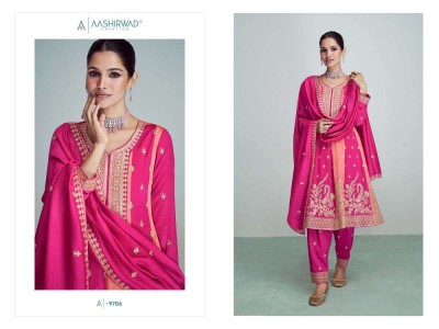 Aashirwad creation presents Riwaaz premium silk ready made salwar suits wholesaler price in India  readymade suit catalogs