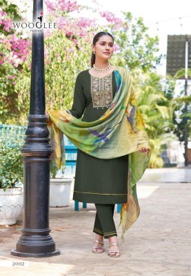 Abhilasha by Wooglee Thread handwork Neck top ottom and dupatta catalogue readymade suit catalogs