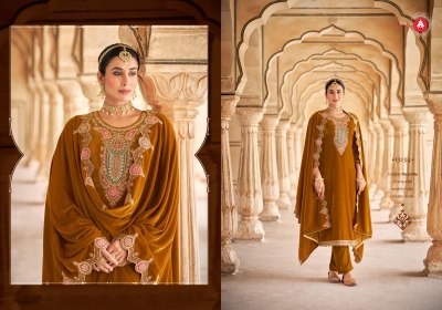 Adakari by Triple A Heavy Work Velvet Unstitched Dress Material Catalogue at Affordable Rate salwar kameez catalogs