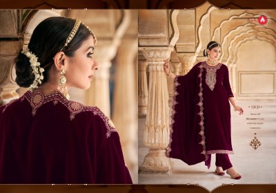 Adakari by Triple A Heavy Work Velvet Unstitched Dress Material Catalogue at Affordable Rate salwar kameez catalogs