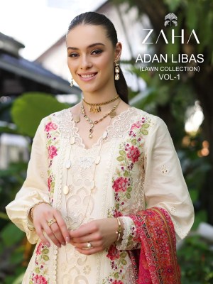 Adan Libas by Zaha pure cambric cotton pakistani suit catalogue at affordable rate Zaha Pakistani suits 