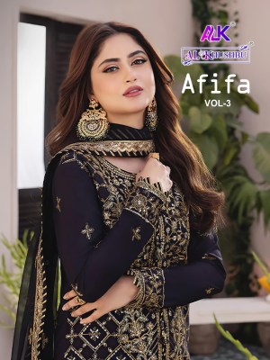 Afifa vol 3 by AL Khusbu Georgette with Heavy Embroidered Pakistani suit collection wholesale catalogs