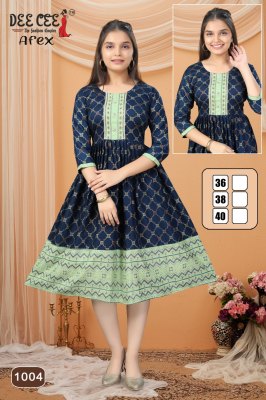 Afrex by Deecee Flared Long Reyon screen printed fancy kurti catalogue at affordable rate Dee cee