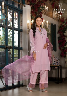 Afrsana present D N 1242  Designer Embroidered Tunic with pant and dupatta catalogue at affordable rate readymade suit catalogs