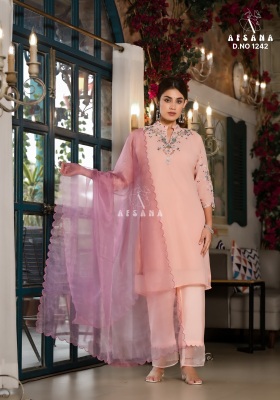 Afrsana present D N 1242  Designer Embroidered Tunic with pant and dupatta catalogue at affordable rate readymade suit catalogs