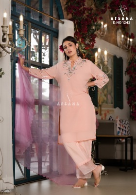 Afrsana present D N 1242  Designer Embroidered Tunic with pant and dupatta catalogue at affordable rate readymade suit catalogs