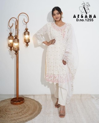 Afsana 1255 by luxury pret collection fancy tunic pant and cigarette Pakistani suit catalogue at wholesale price 