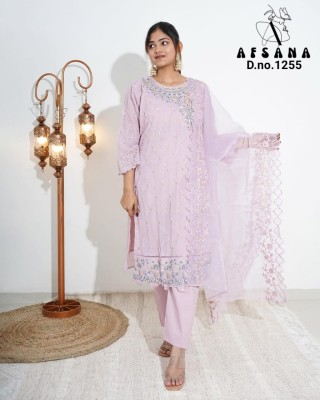 Afsana 1255 by luxury pret collection fancy tunic pant and cigarette Pakistani suit catalogue at wholesale price  pakistani suit catalogs