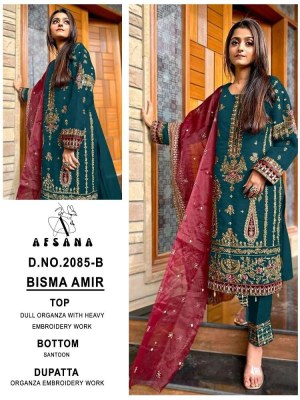 Afsana Bisma Design No 2085 B  Organza Readymade Pakistani Suits Wholesale Rate 