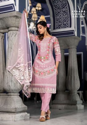 Afsana Nurham Nx  Design No 2086 Readymade Organja Pakistani Suits Wholesale  readymade suit catalogs