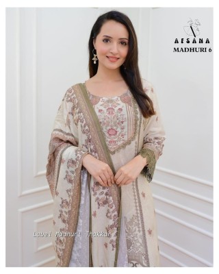 Afsana by Madhuri 6 pure maslin designer printed readymade suit catalogue at affordable rate readymade suit catalogs