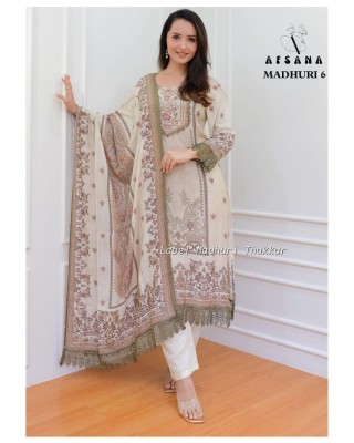 Afsana by Madhuri 6 pure maslin designer printed readymade suit catalogue at affordable rate readymade suit catalogs