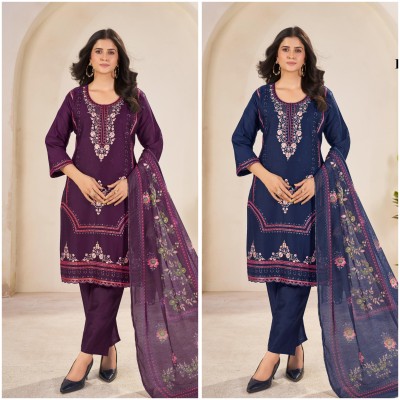 Afsana by Rangrekha jam Cotton with Borar work embroidery Work  kurti pant with dupatta catalogue at affordable rate readymade suit catalogs