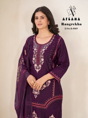 Afsana by Rangrekha jam Cotton with Borar work embroidery Work  kurti pant with dupatta catalogue at affordable rate readymade suit catalogs