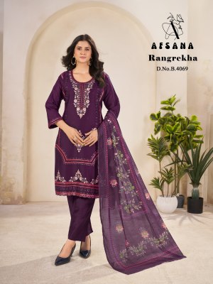 Afsana by Rangrekha jam Cotton with Borar work embroidery Work  kurti pant with dupatta catalogue at affordable rate readymade suit catalogs