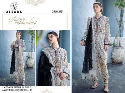 Afsana lawn 01 karachi lawn printed embroidered readymade suit catalogue  Karachi suits catalogs