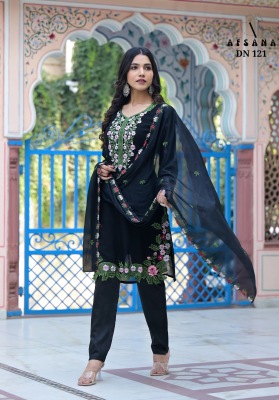 Afsana present Afsana 121 designer embroidered tunic with pant and dupatta catalogue at wholesale price readymade suit catalogs