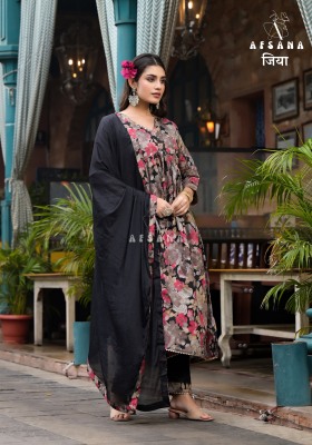 Afsana present jiya alia launch pure muslin with digital printed readymade top bottom and dupatta pair catalogue at amaviexpo readymade suit catalogs