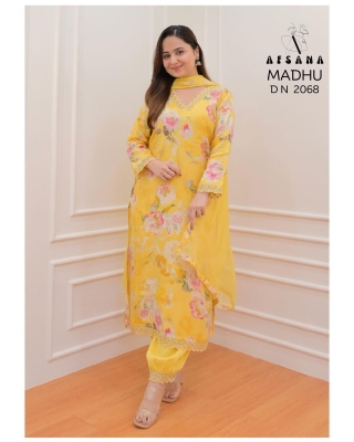 Afsana present madhuri 3 heavy muslin with digital print  readymade afaghani suit catalogue readymade suit catalogs