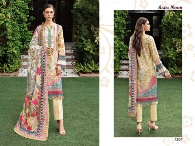 Agha Noor Vol 12 by Luxury Lawn Collection unstitched dress material catalogue at affordable rate salwar kameez catalogs