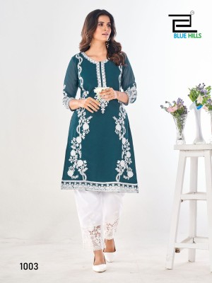 Ahana by Blue hills Heavy work Kurti with pant catalogue at affordable rate kurtis catalogs