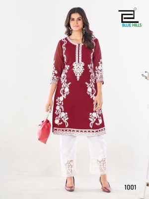 Ahana by Blue hills Heavy work Kurti with pant catalogue at affordable rate kurtis catalogs