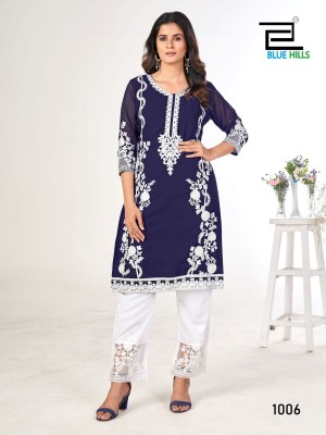 Ahana by Blue hills Heavy work Kurti with pant catalogue at affordable rate kurtis catalogs