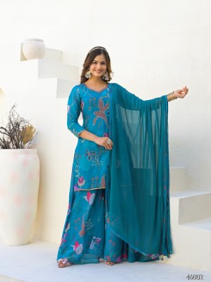 Ahana present Designer Short Top with Flair Palazzo and dupatta catalogue at affordable rate Fancy Palazzo suit catalogue